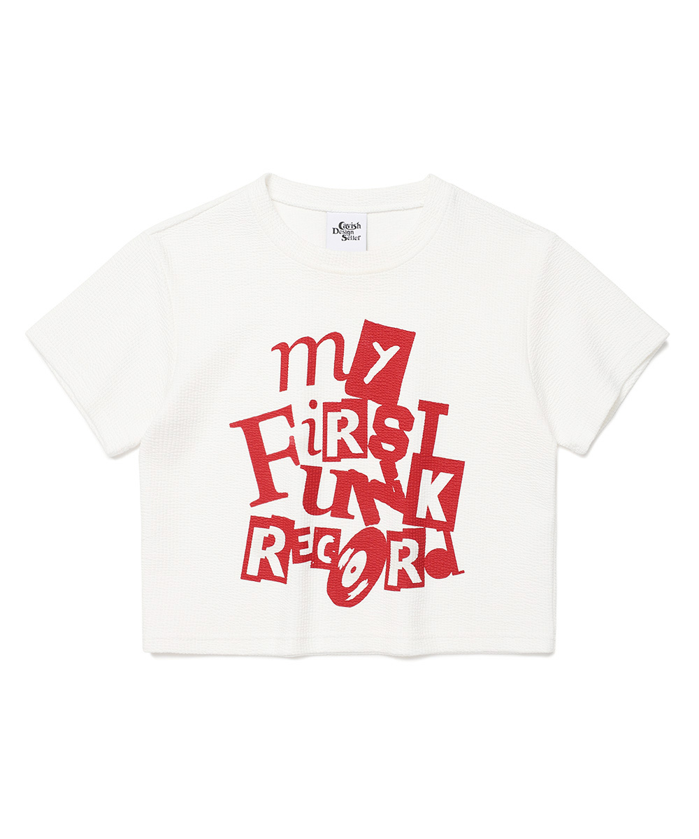 W FUNK RECORD CROPPED SS TEE[WHITE]